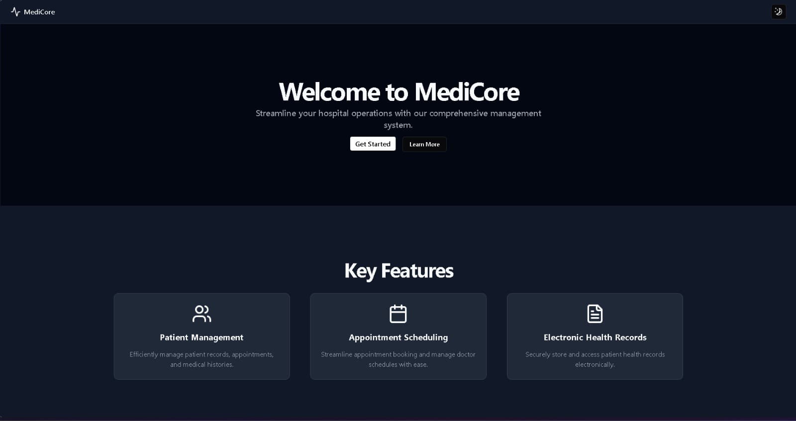 MediCore – Hospital Manager